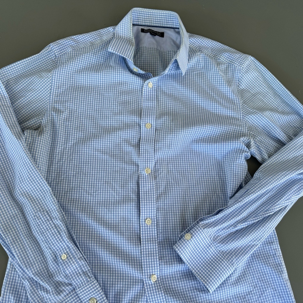 Banana Republic Light Blue Gingham Shirt